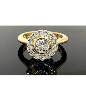 Cocktail Ring Diamond 14k Yellow Gold Dangler Studios 1.00ctw  Women's Size 6.25